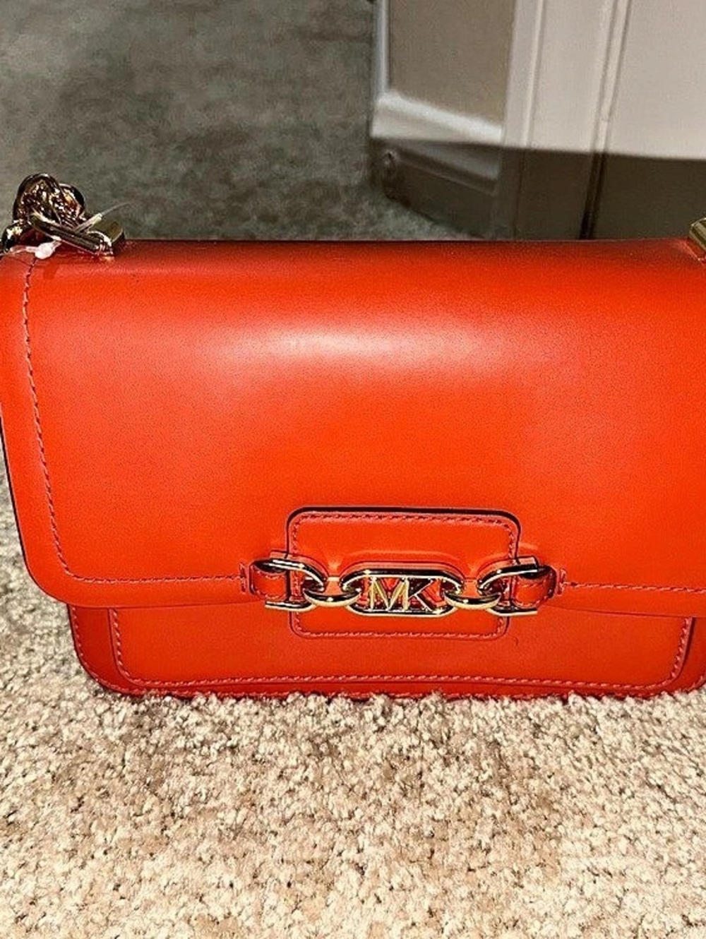 Michael Kors Nolita Small Flap Chain Crossbody Orange